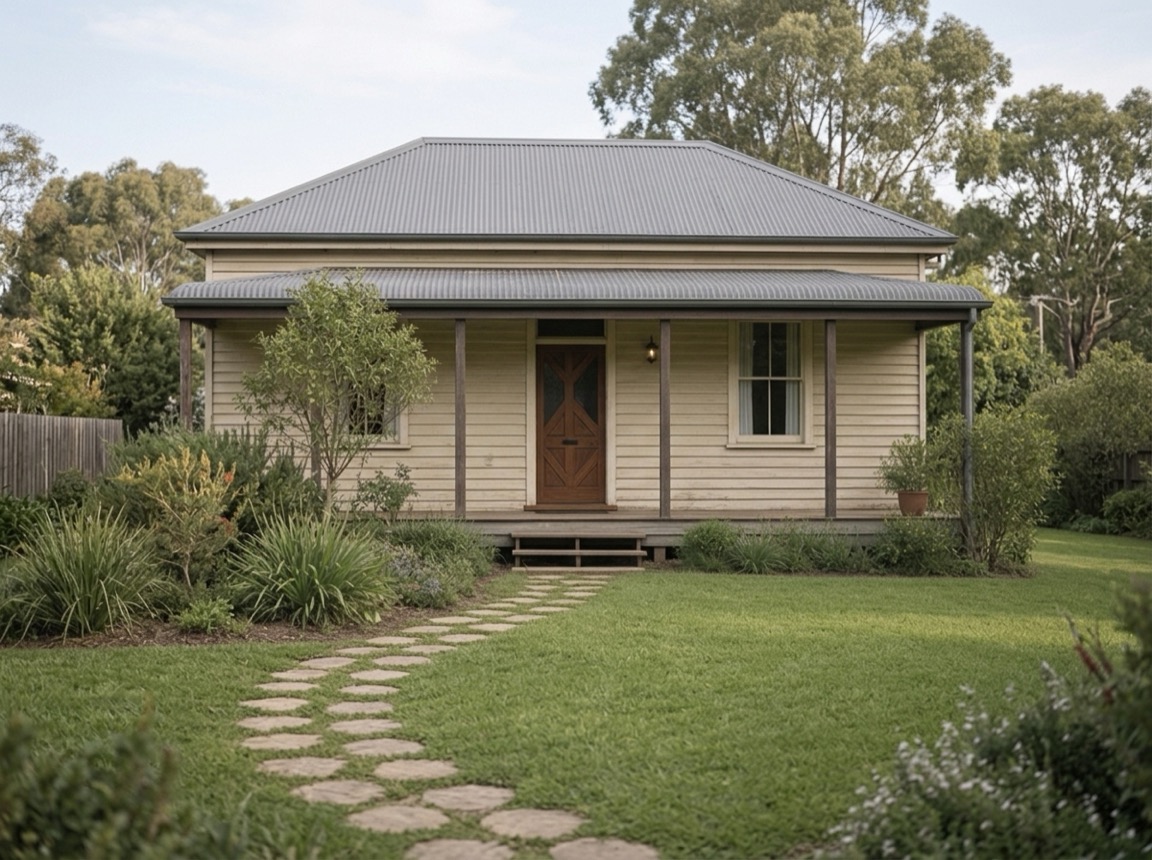 A front garden and path leading to a single-storey home.